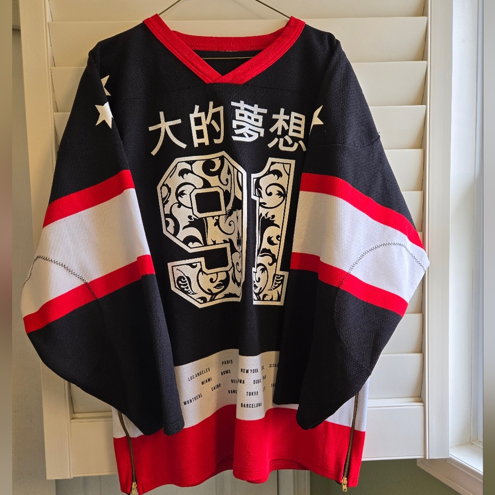Black and Red Graphic Men's Jersey
